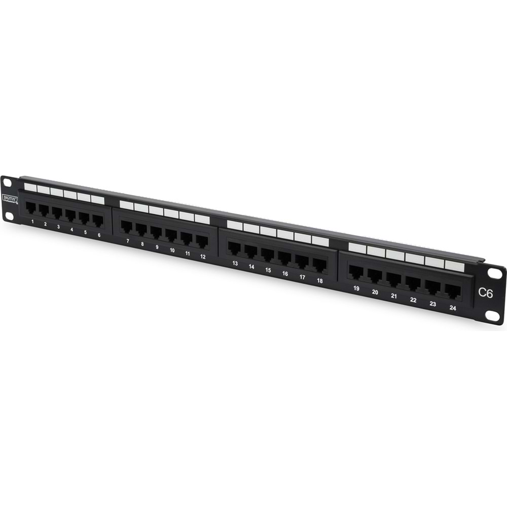 PATCH PANEL DIGITUS 24 PORT CAT.6 UNSHIELDED 1U CLASS E