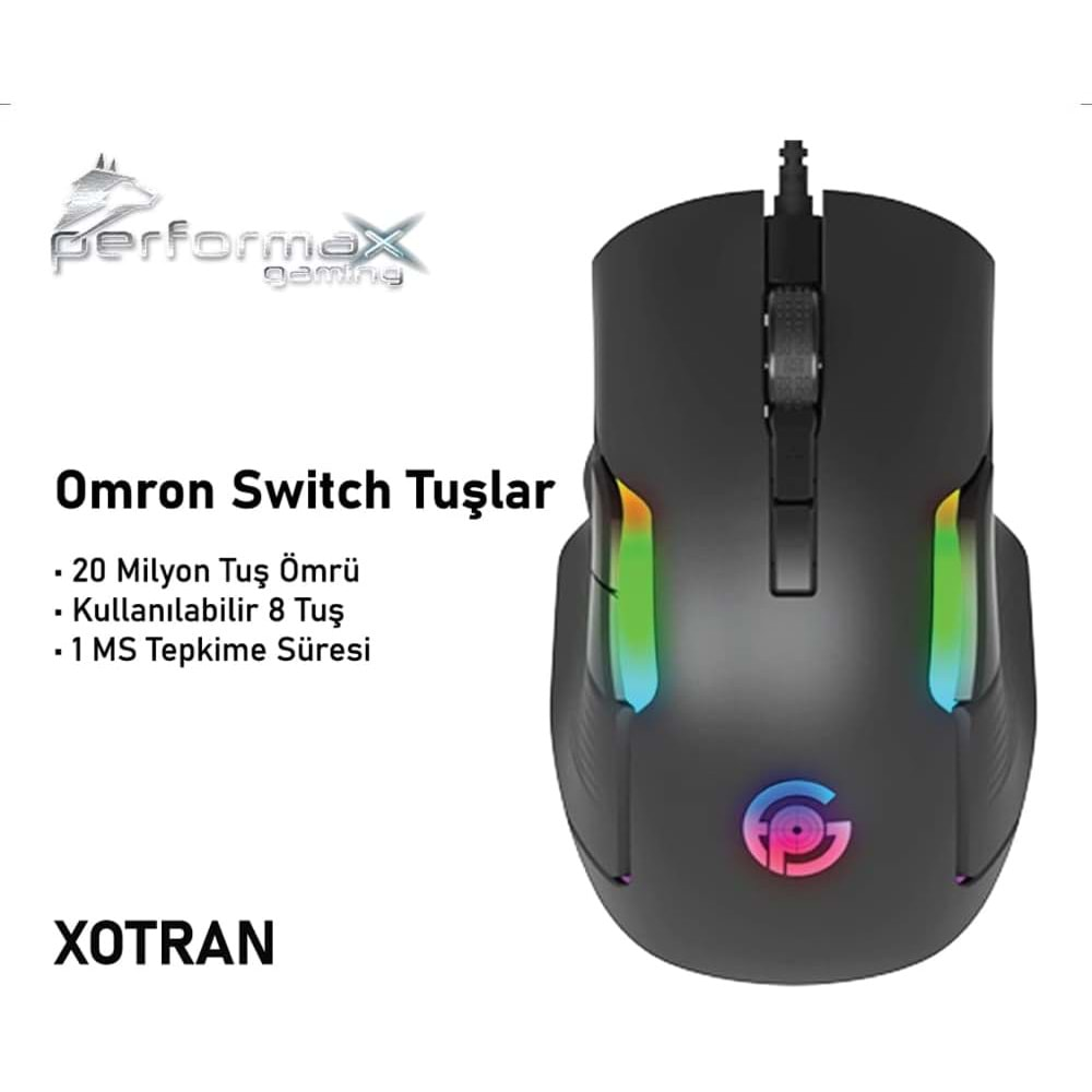 MOUSE XADRAN PERFORMAX GAMING 6 TUS RGB MOUSE