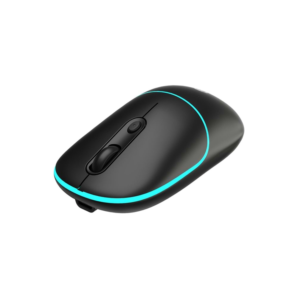 KABLOSUZ MOUSE LECOO WS210 SİYAH Dual Mod RGB 2.4GHz WiFi+ Bluetooth 1600DPI 6 Tuşlu Şarjlı Sessiz Kompakt