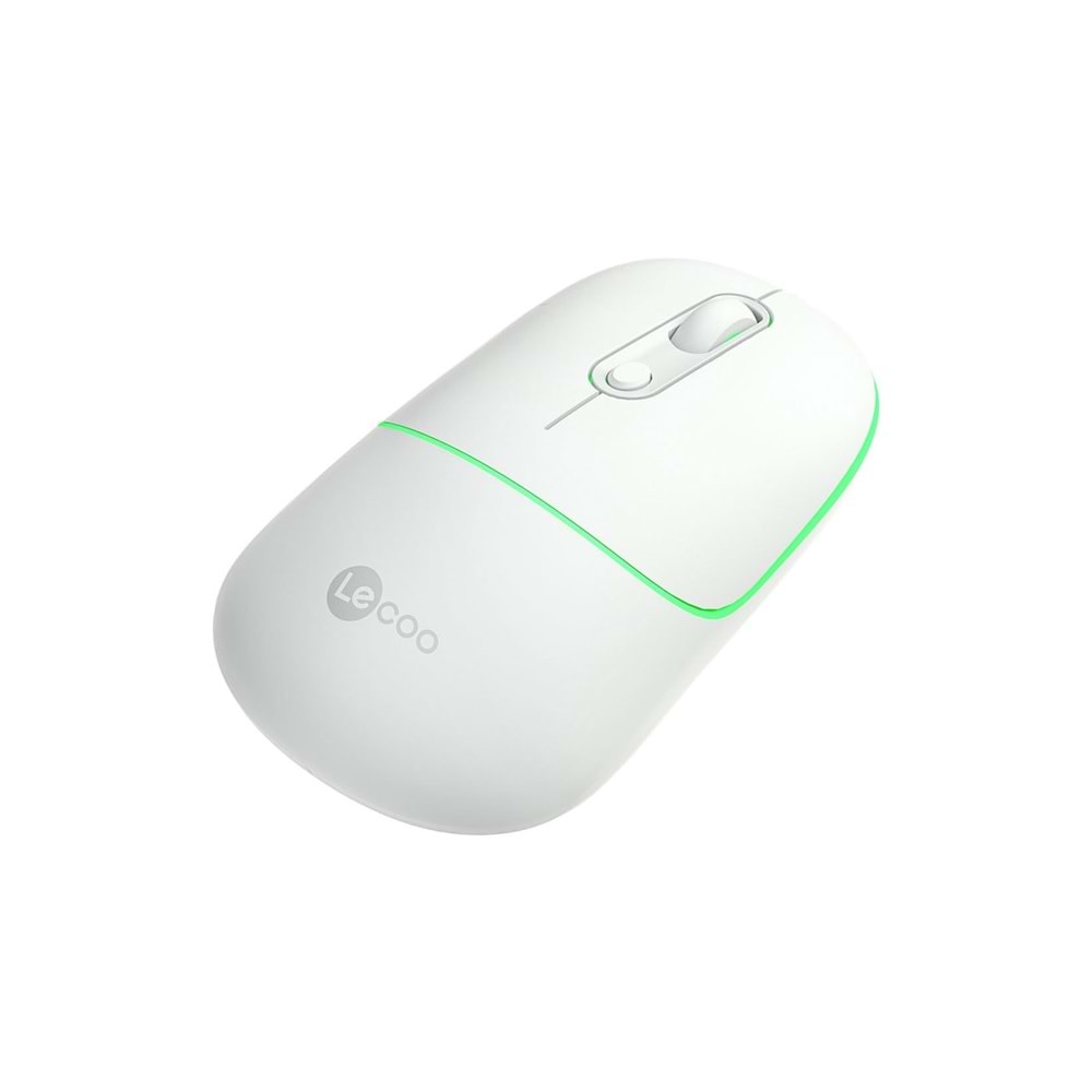 KABLOSUZ MOUSE LECOO WS210 BEYAZ Dual Mod RGB 2.4GHz WiFi+ Bluetooth 1600DPI 6 Tuşlu Şarjlı Sessiz Kompakt