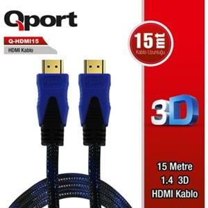 HDMI KABLO QPORT Q-HDMI15 ALTINUCLU 15M HDMI KABLO